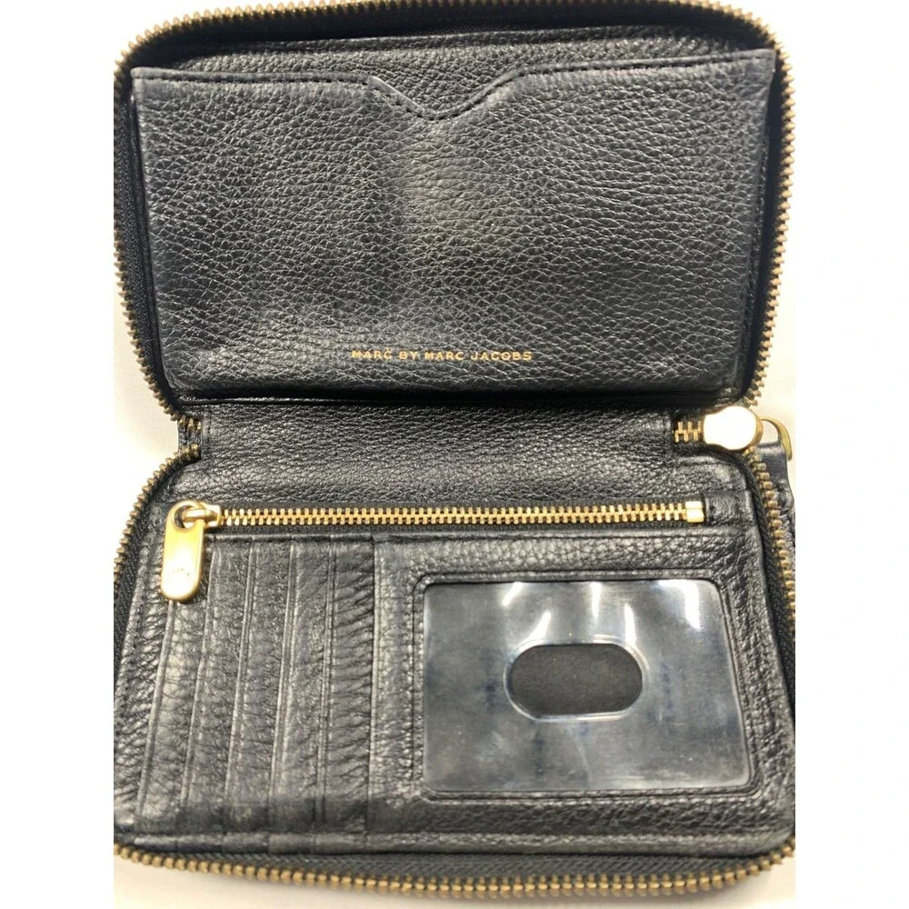 Marc by Marc Jacobs Black Leather Standard Supply Workwear Wristlet Wallet